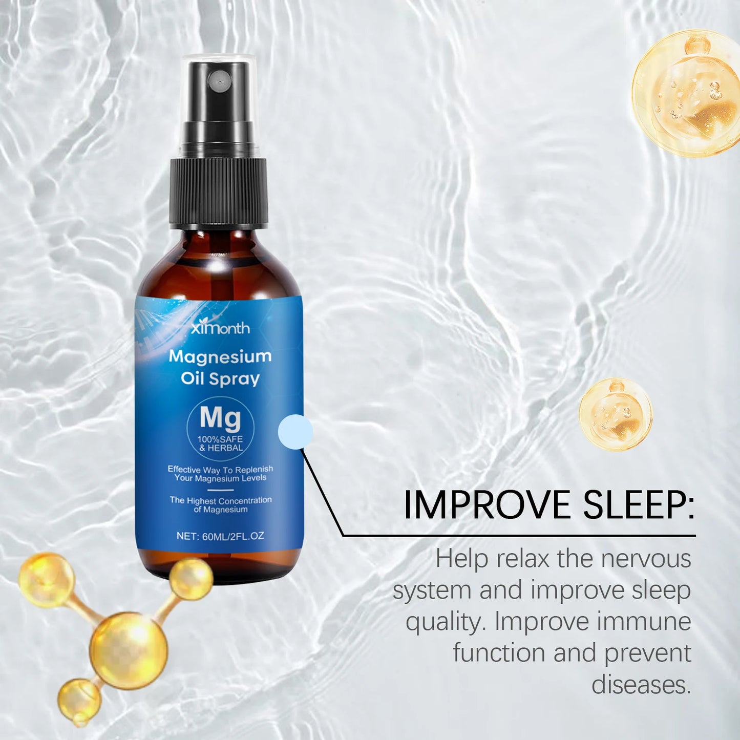 Essential Oil Magnesium Spray Relieves Muscle Body