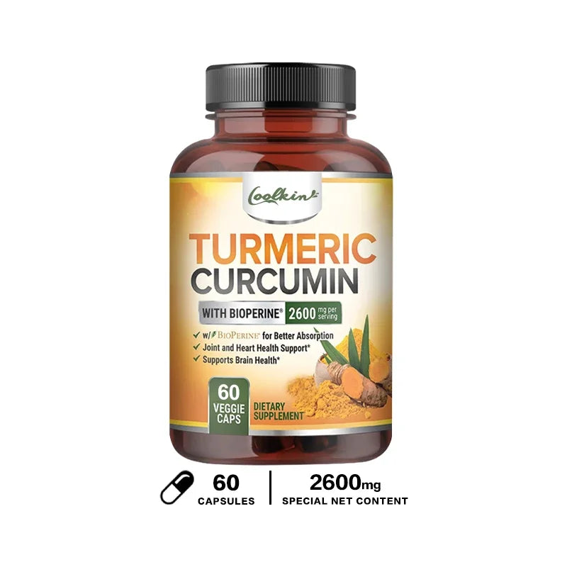 Curcumin Capsules, Natural Joint Support with Black