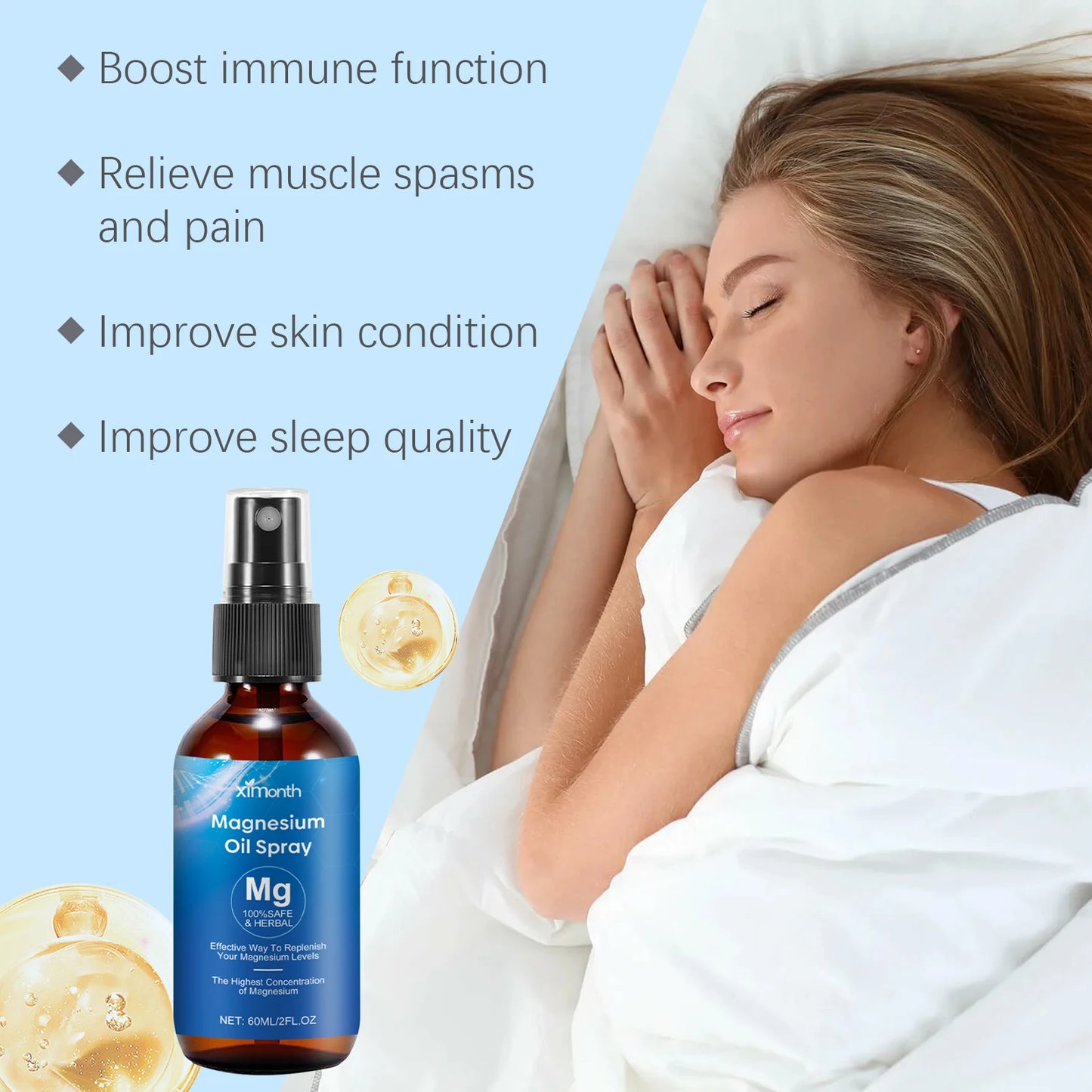 Essential Oil Magnesium Spray Relieves Muscle Body
