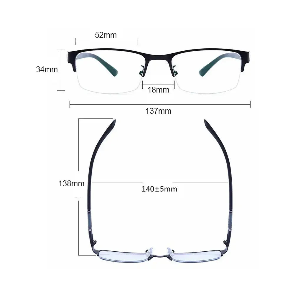 Half Frame Blue Light Blocking Glasses Flat Glasses