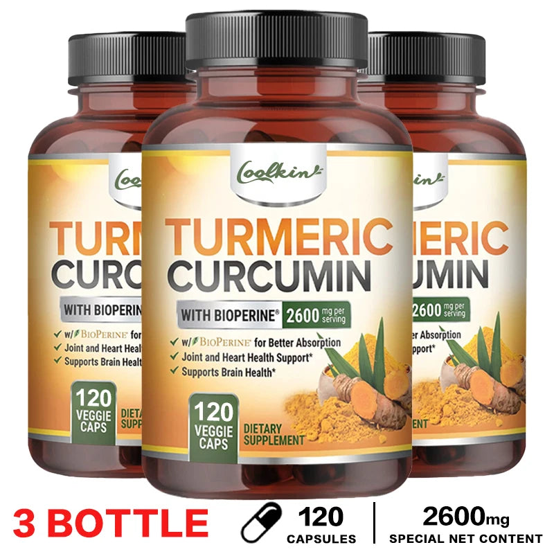 Curcumin Capsules, Natural Joint Support with Black