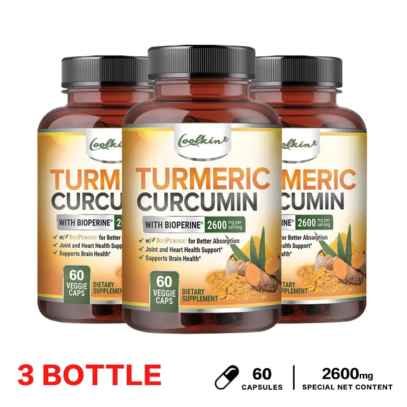 Curcumin Capsules, Natural Joint Support with Black