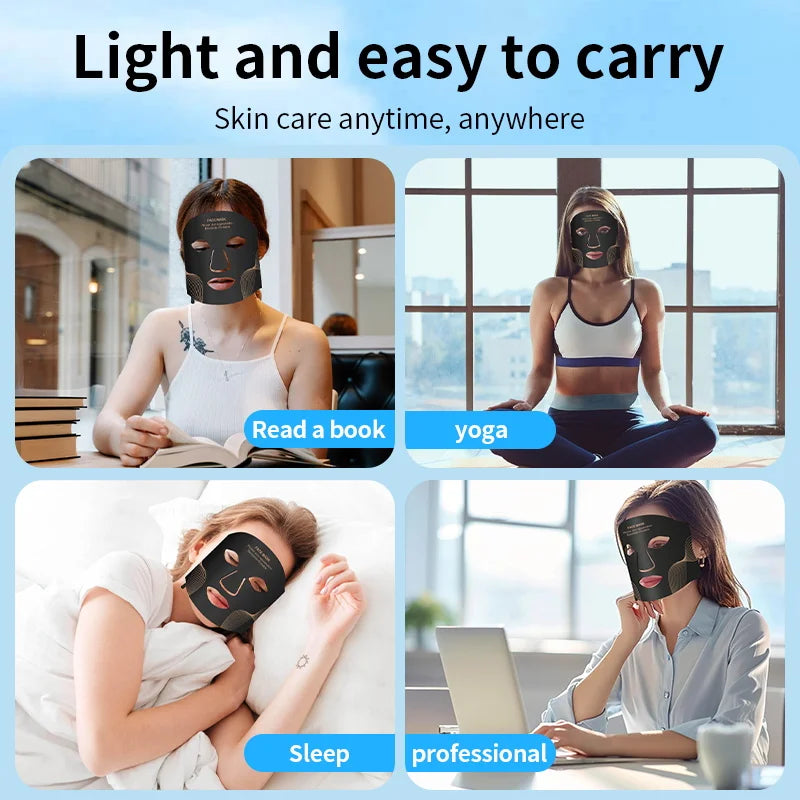 7 Color LED Face Mask with Neck - Wireless Portable
