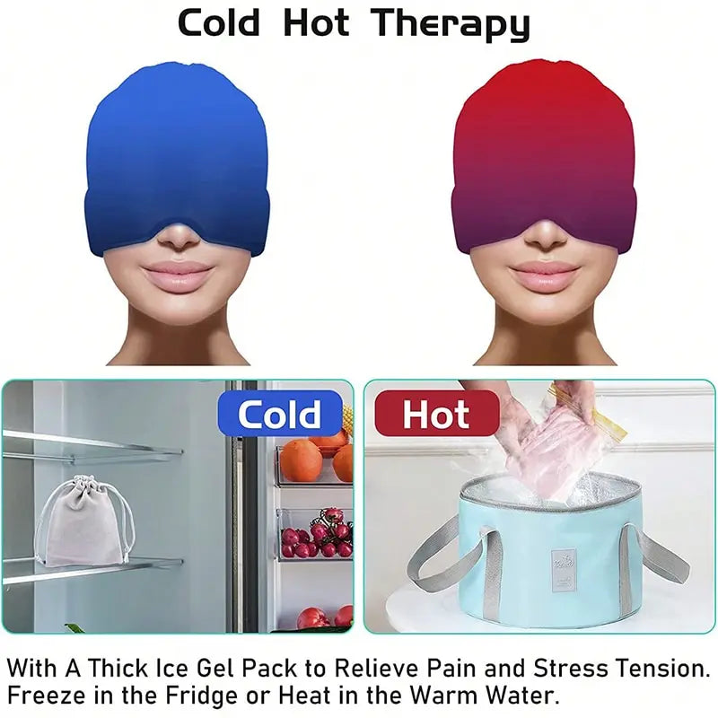 Gel Ice Headache Migraine Relief Hat Cold Compress