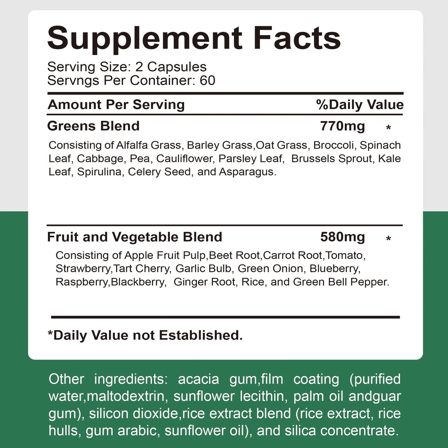 Organic Superfood Greens Supplement - Digestive