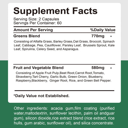 Organic Superfood Greens Supplement - Digestive