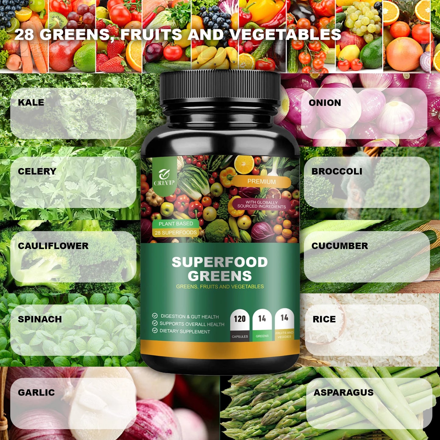 Organic Superfood Greens Supplement - Digestive