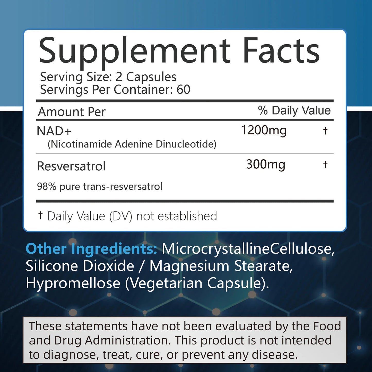 NAD+Supplements - with Resveratrol - Natural Energy