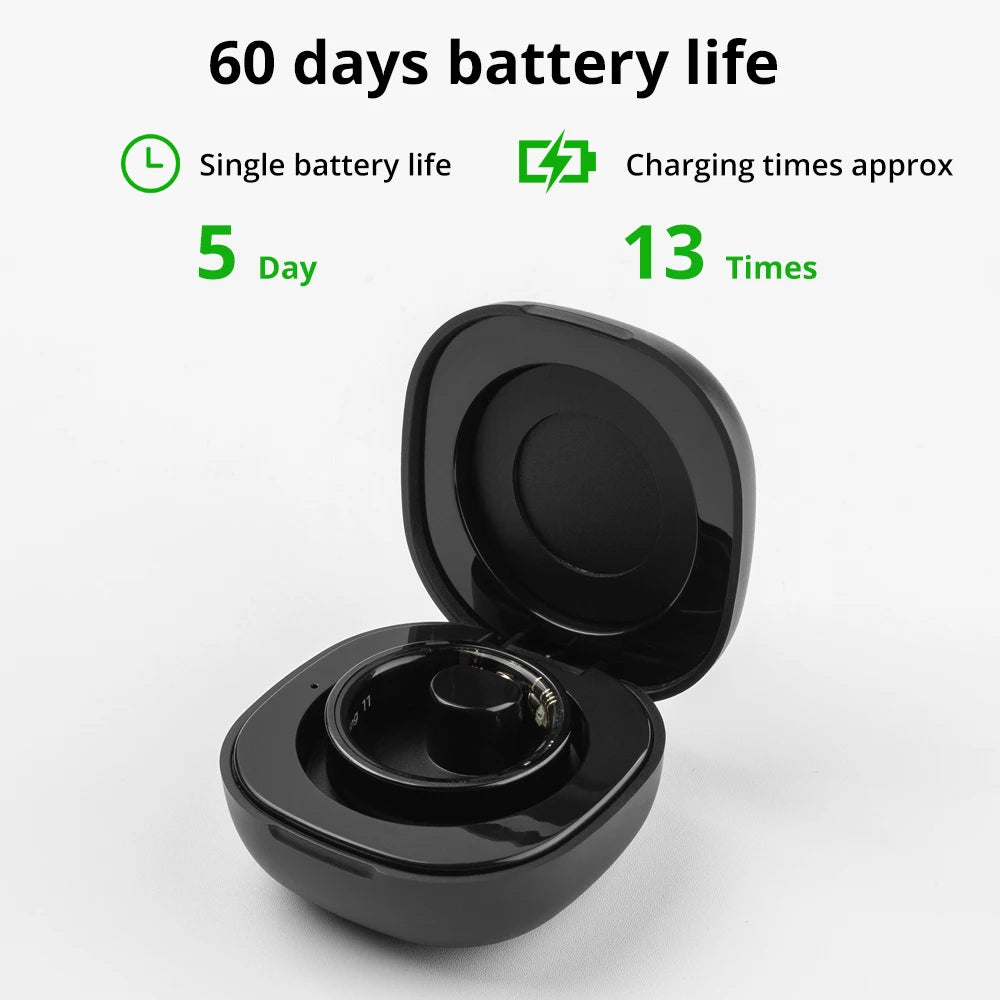 R09 Smart Ring Men Women with Charging Case,