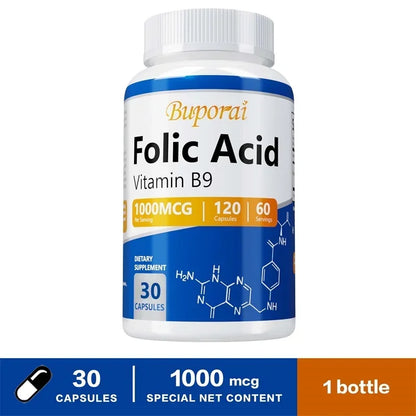 Folic Acid Supplement - Heart Health, Nervous System Health, Prenatal Support