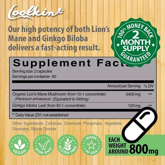 Lion's Mane Mushroom Capsules - Enhance The