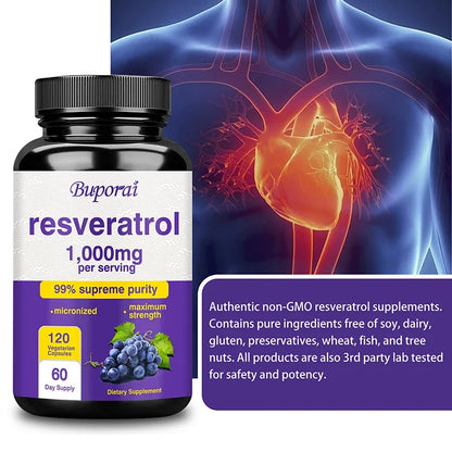 Resveratrol Supplement - Anti-Aging, Cardiovascular