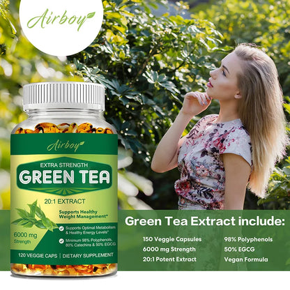 Green Tea Capsules - with 98% Polyphenols,