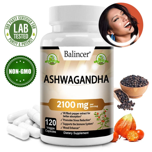 Organic Ashwagandha 2,100 Mg - Stress Relief, Mood