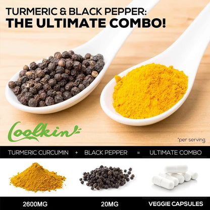 Curcumin Capsules, Natural Joint Support with Black