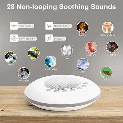 Baby White Noise Sound Machine Built-in 28 Soothing