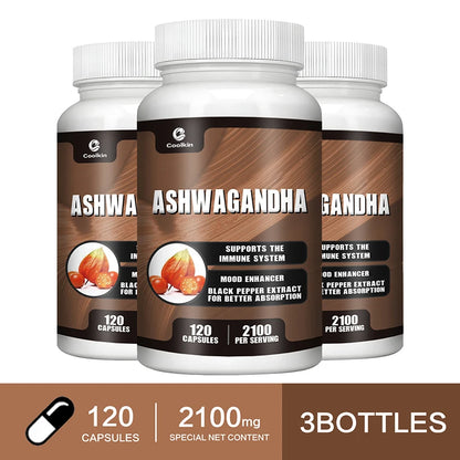 Ashwagandha Capsules 2100mg - Supports Energy,
