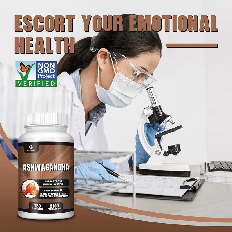 Ashwagandha Capsules 2100mg - Supports Energy,