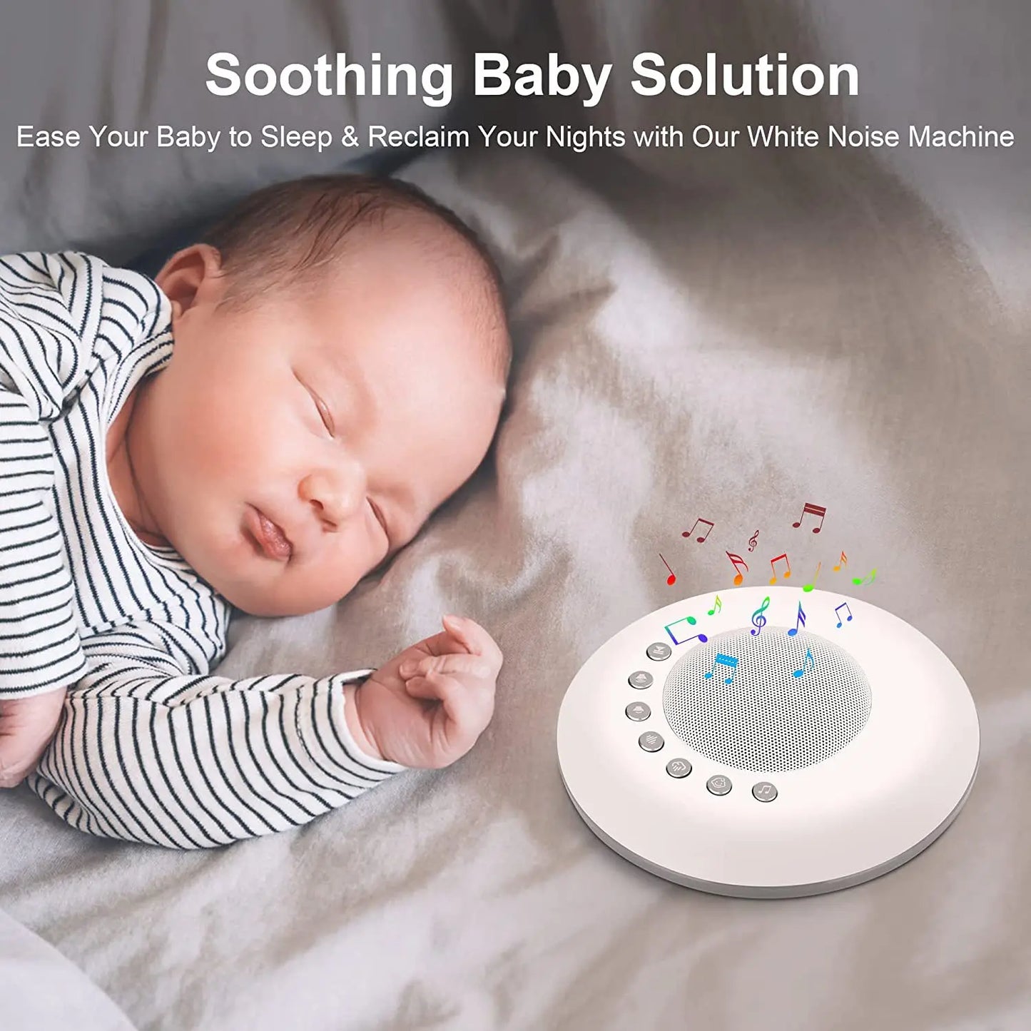 Baby White Noise Sound Machine Built-in 28 Soothing
