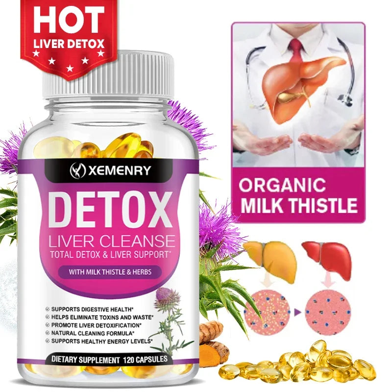 Milk Thistle Extract Capsules Detox Cleansing Liver