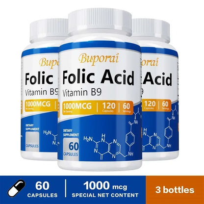 Folic Acid Supplement - Heart Health, Nervous System Health, Prenatal Support