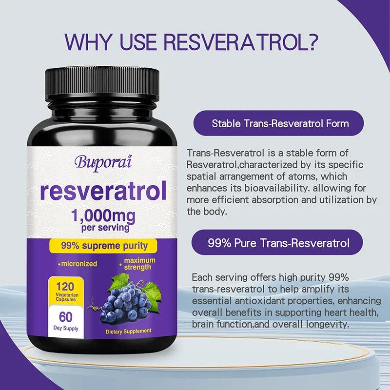 Resveratrol Supplement - Anti-Aging, Cardiovascular
