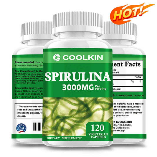Spirulina Capsules -  Green Superfood Heart Support